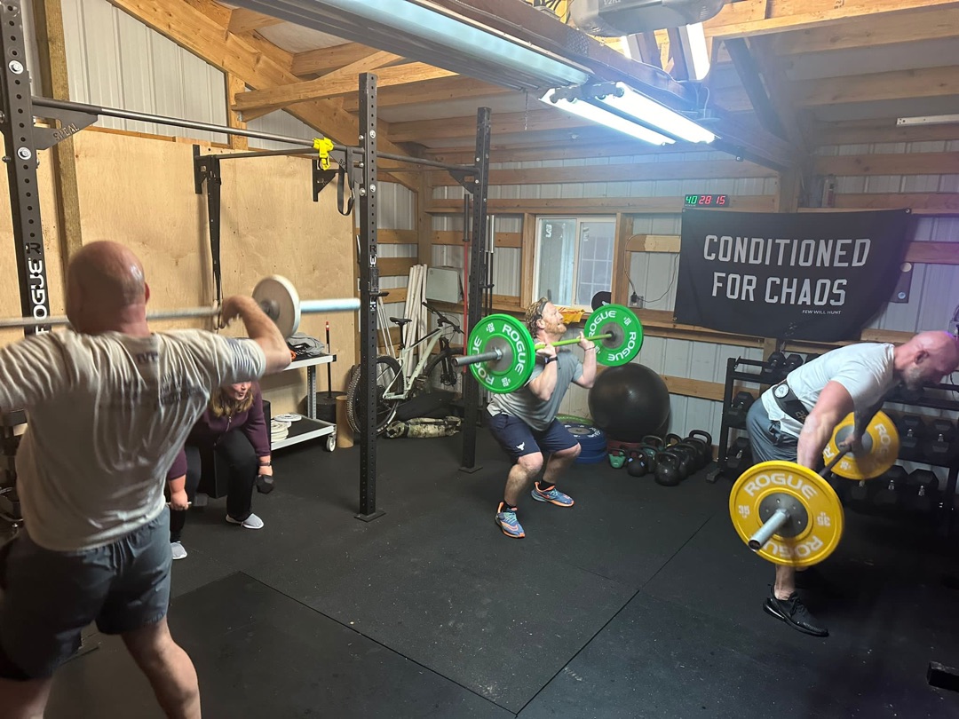 CrossFit group session with Olympic lifting