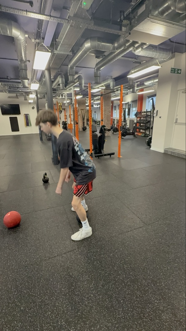 Youth athlete kettlebell training
